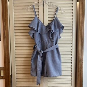 Noble U Gray Ruffled Jumpsuit